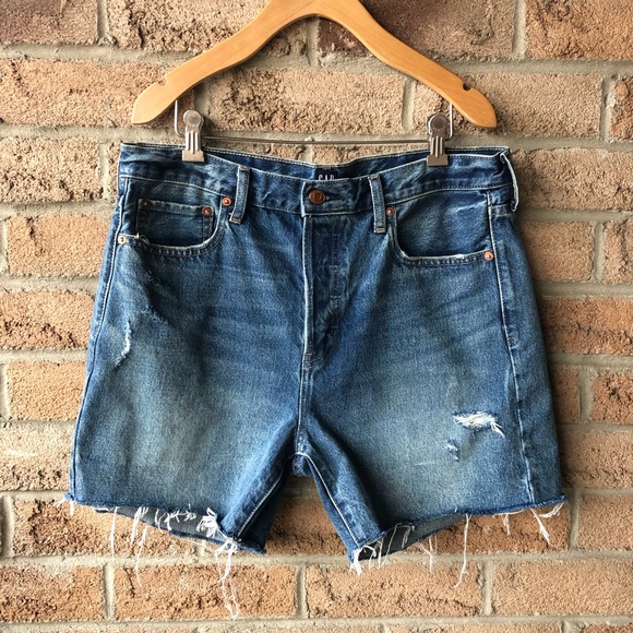 GAP Pants - GAP | Blue boyfriend distressed cut off jean short